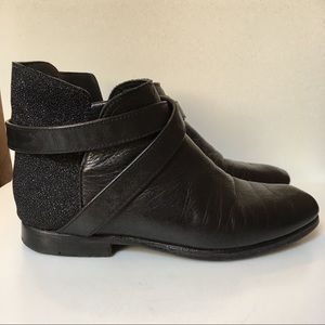 Newbark handmade leather boots, sparkly black